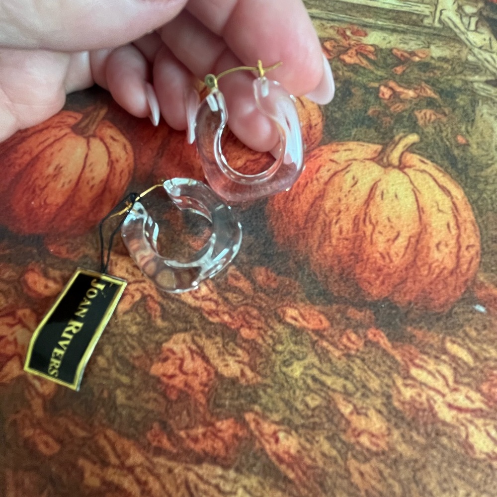 Joan Rivers Classics Collection 
Clear Hoop Earrings